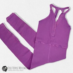 FP MOVEMENT HAPPINESS RUNS HENLEY ONESIE IN MEXICAN SAGE PURPLE M/L WORK OUT NWT